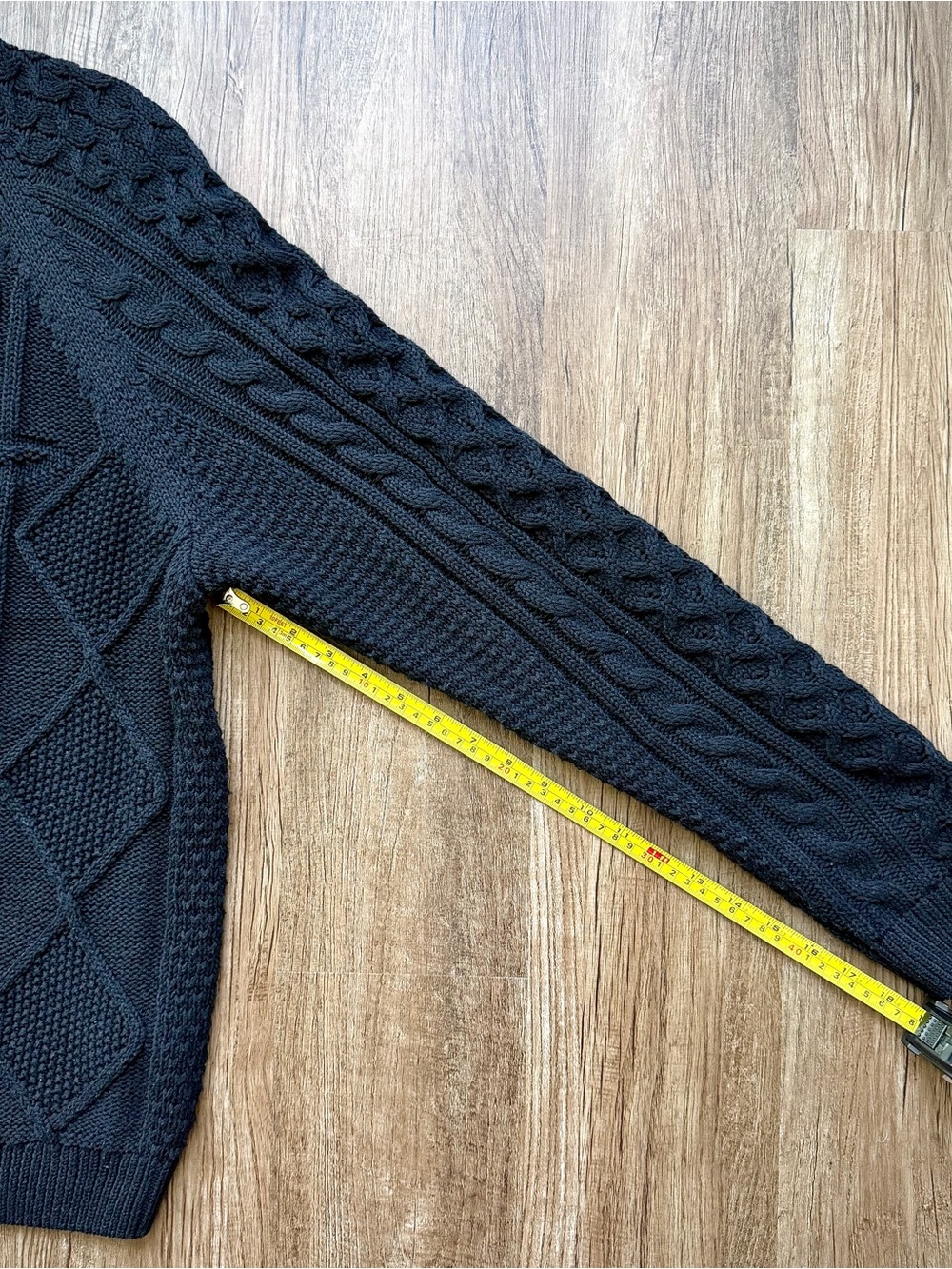 Nike Life Cable Knit Sweater Black M DQ5176-010 - Picture 5 of 7